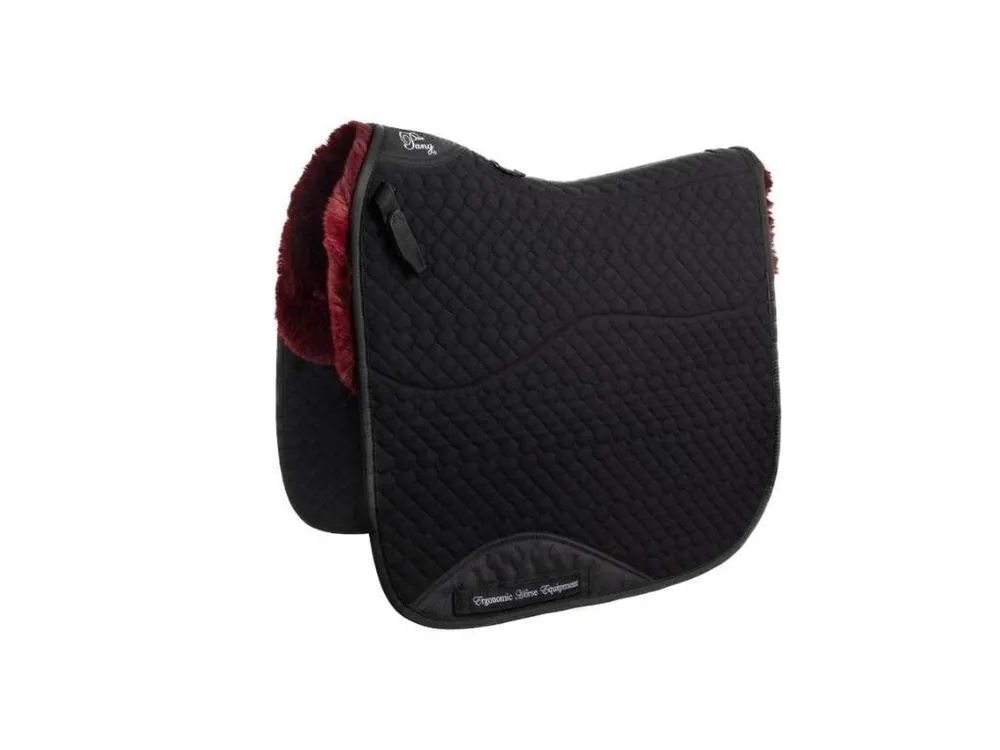 Drezurní podsedlová dečka PUR SANG s imitací králičí kožešiny burgundy COB Omezená Nabídka