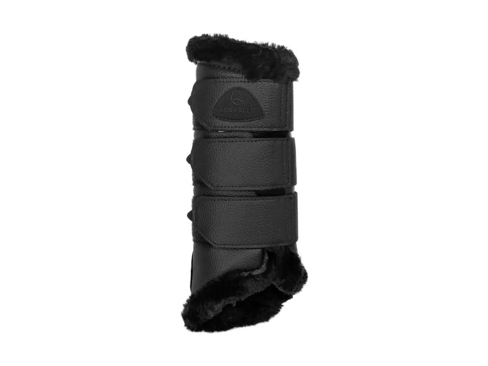 Kamaše ACAVALLO Eco-Leather s beránkem zadní černé (XL) Cenová Bomba