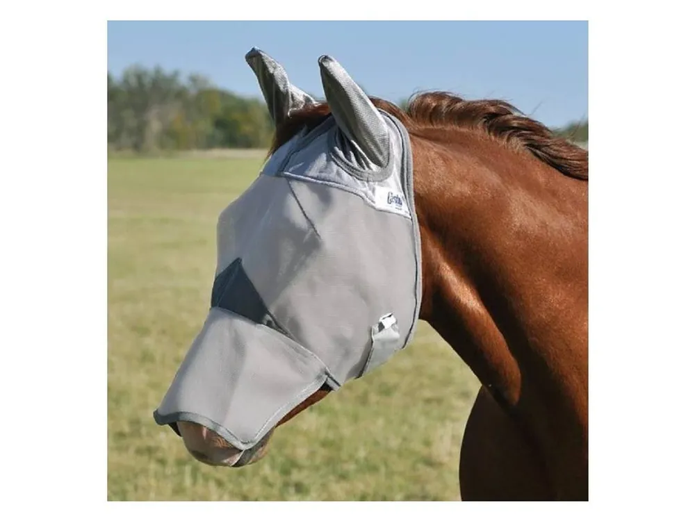 Maska CASHEL Crusader Fly Mask Long Nose Warmblood with Ears Grey (DOPRODEJ) Časově Omezené