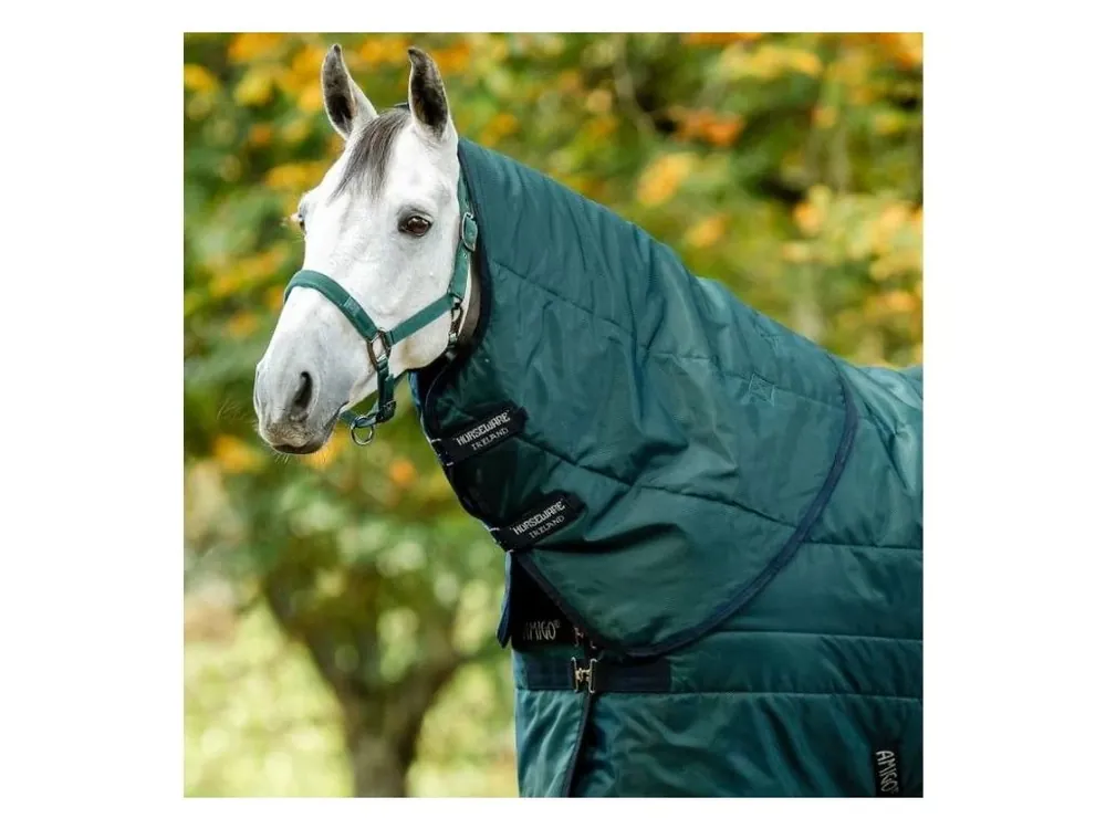 Přímo Od Výrobce Stájový krční díl HORSEWARE Amigo Ripstop Insulator 200g dynasty green/navy & silver (XL)