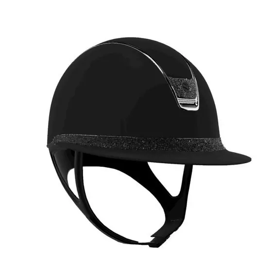 Super Cena Jezdecká helma Samshield Miss Shield Shadowmatt 2.0 Crystal Fabric FB+Blazon Chrome Black