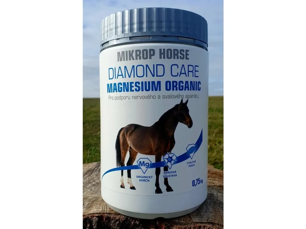 Přímo Od Výrobce MIKROP® HORSE DIAMOND CARE MAGNESIUM ORGANIC 0,75 kg Organický hořčíkový doplněk pro podporu nervového systému a klid u koní