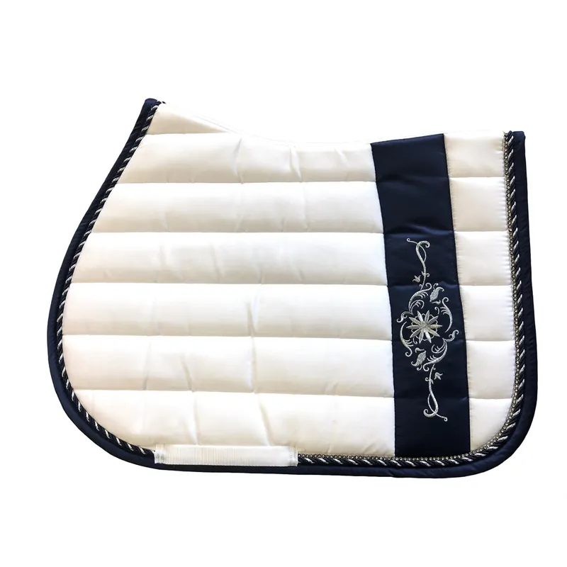 Značkový Podsedlová dečka QHP Botanic, modro-bílá, VS - vel. Full